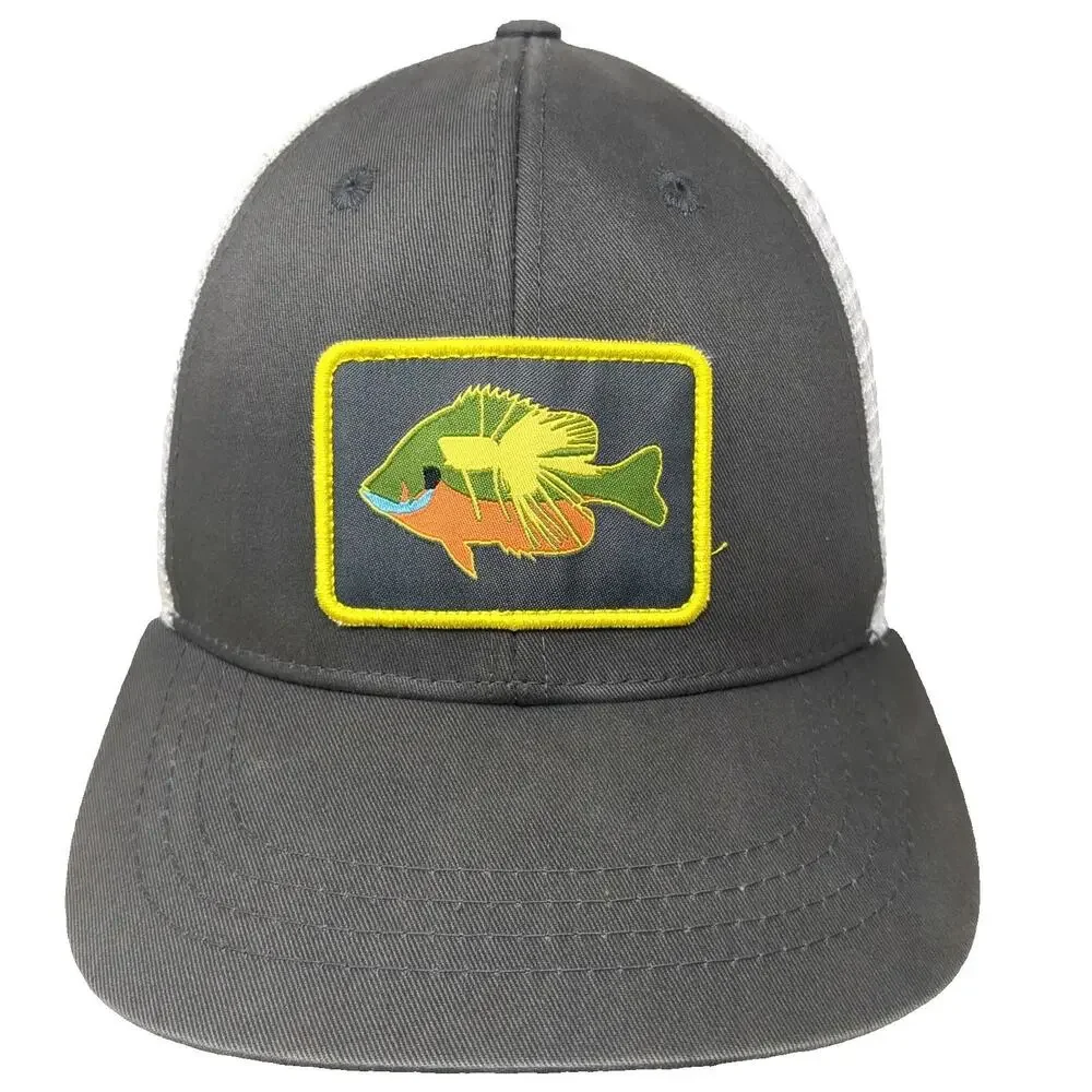 RepYourWater Trucker Hat Gray One Size Mesh Snapback Sunfish Patch Fishing Gear